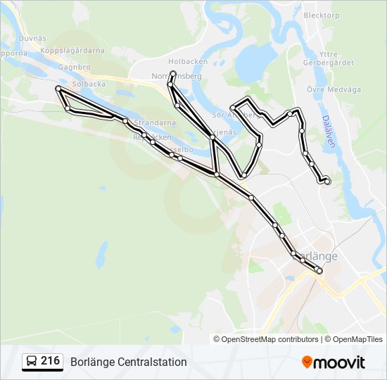 216 bus Line Map