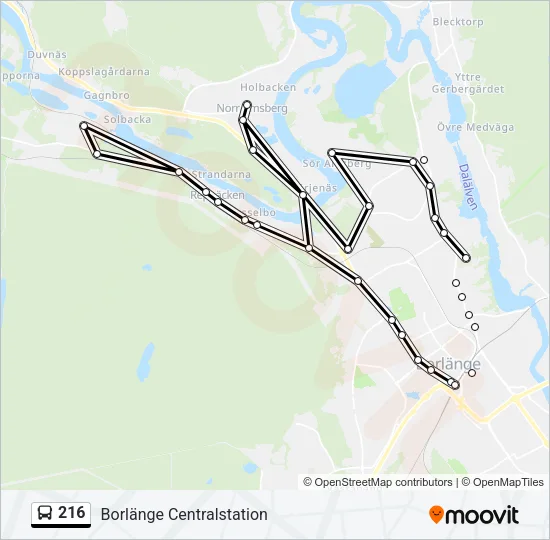 216 Bus Line Map