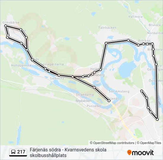 217 Bus Line Map