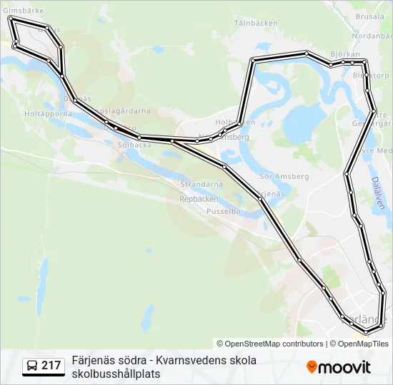 217 Bus Line Map