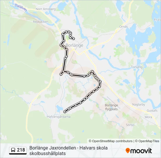 218 Bus Line Map