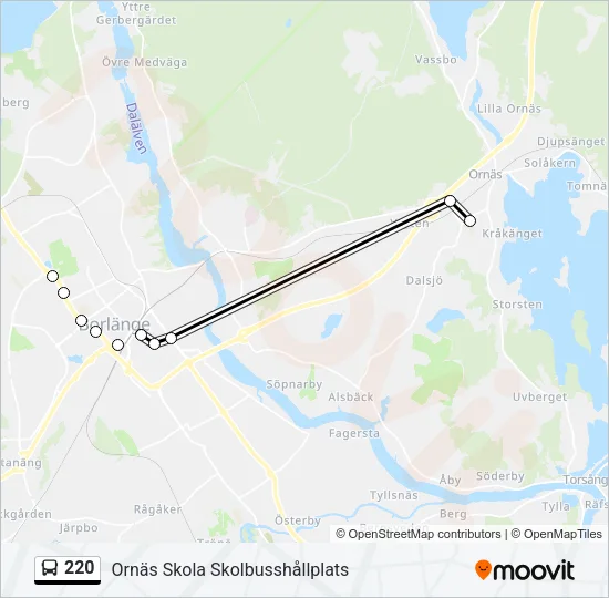 220 Bus Line Map