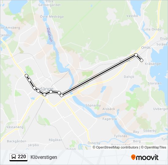 220 bus Line Map