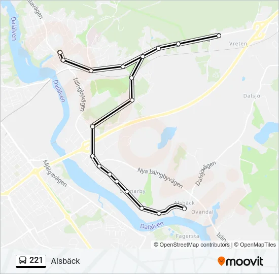 221 Bus Line Map