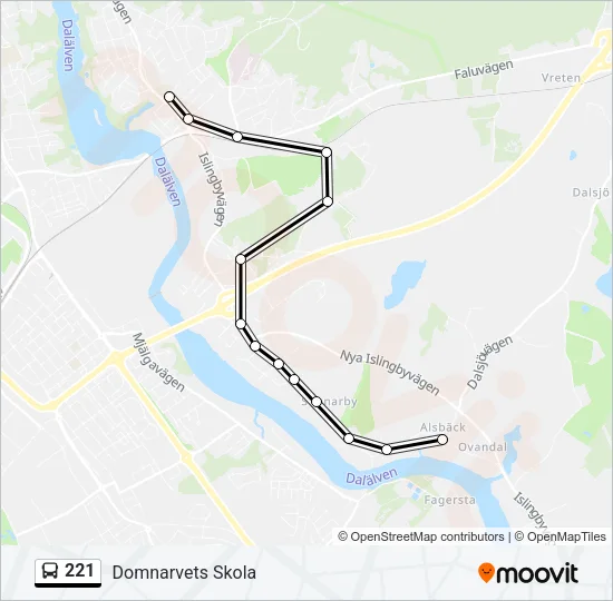 221 Bus Line Map