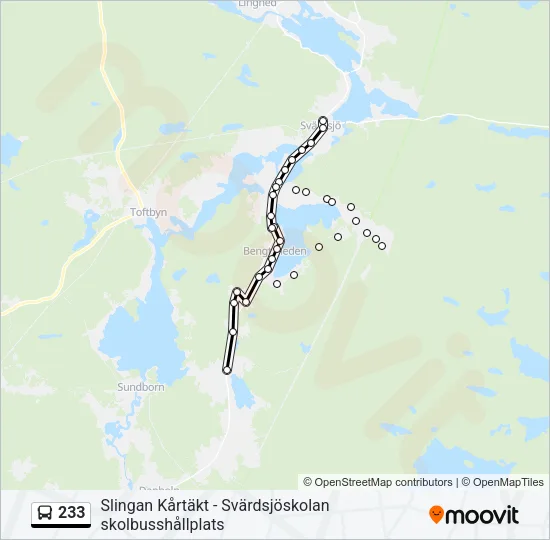 233 Bus Line Map
