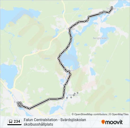 234 Bus Line Map