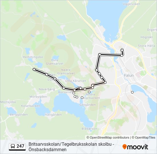 247 bus Line Map