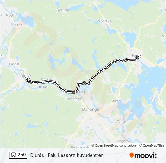 250 Bus Line Map