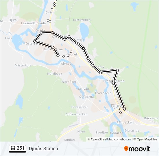 251 bus Line Map