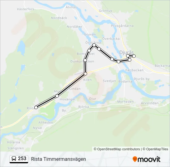 253 Bus Line Map