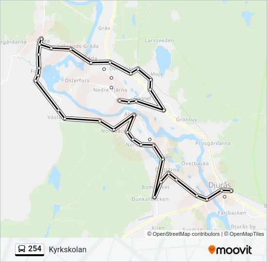 254 Bus Line Map
