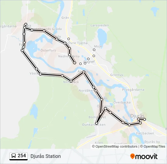 254 Bus Line Map