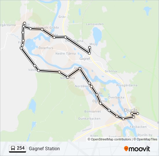 254 bus Line Map