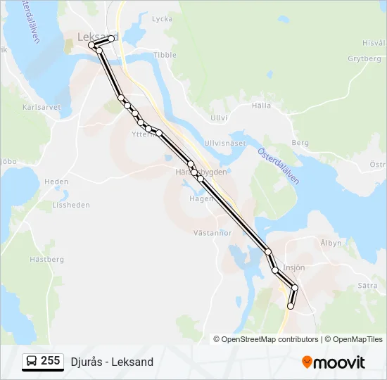 255 Bus Line Map