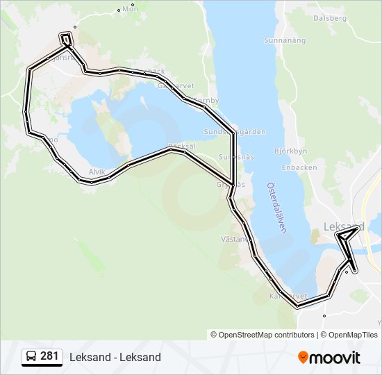 281 bus Line Map