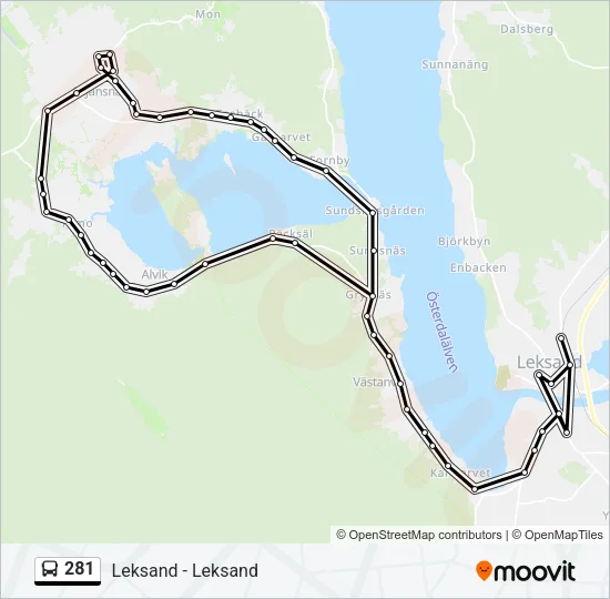 281 Bus Line Map