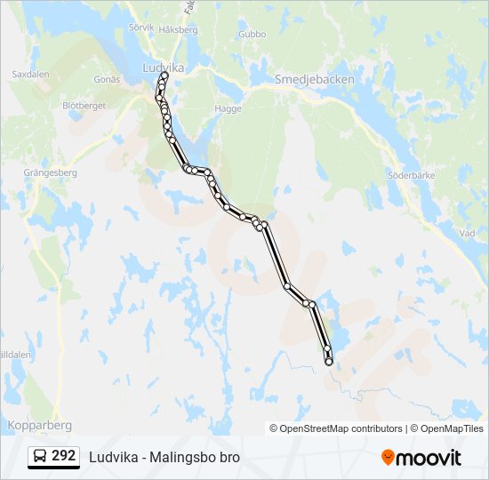 292 bus Line Map