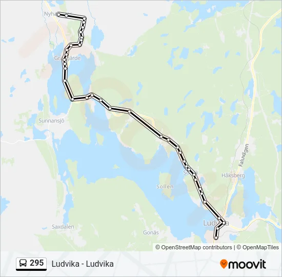 295 Bus Line Map