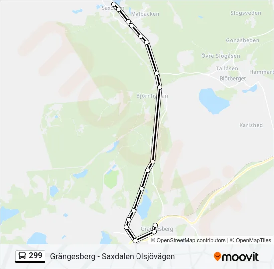 299 Bus Line Map