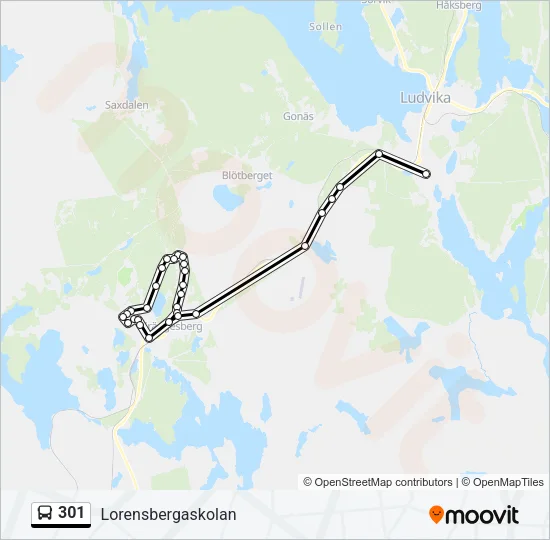 301 Bus Line Map