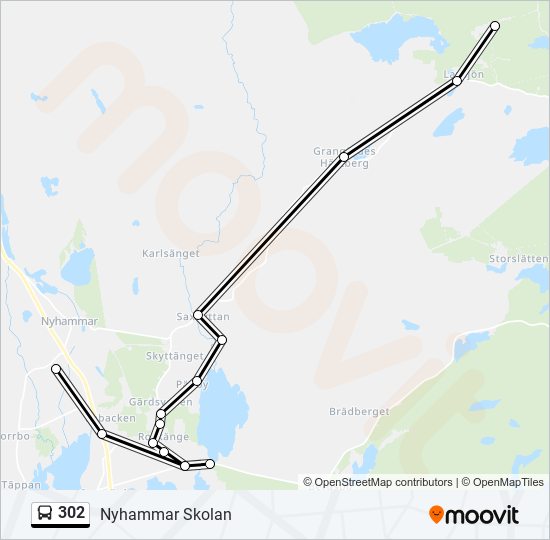 302 bus Line Map