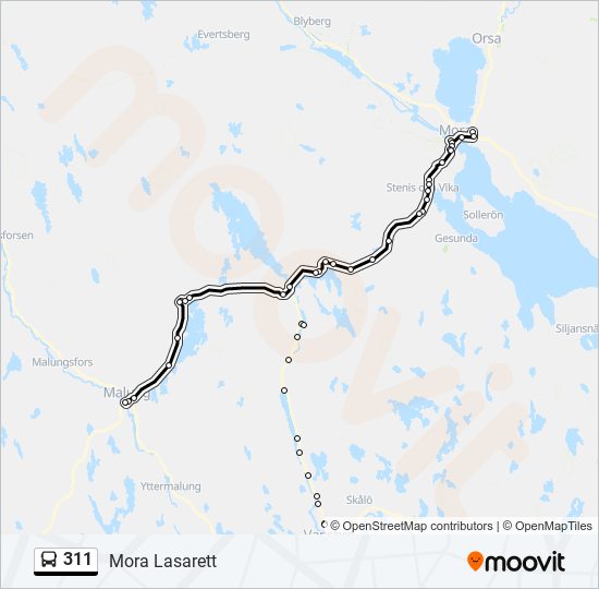 311 bus Line Map