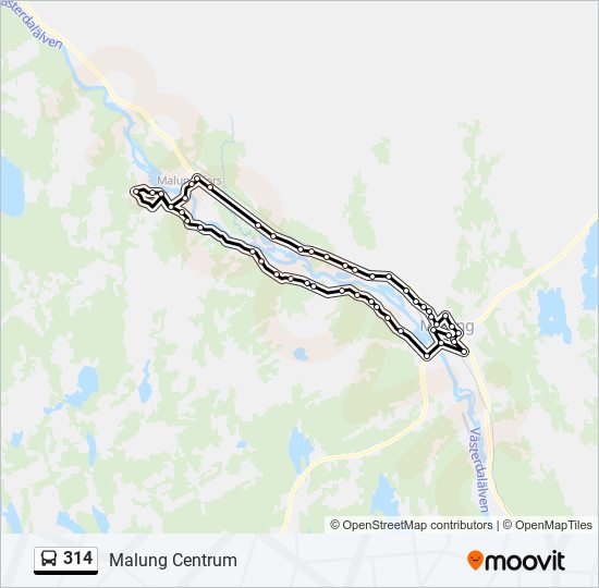 314 bus Line Map