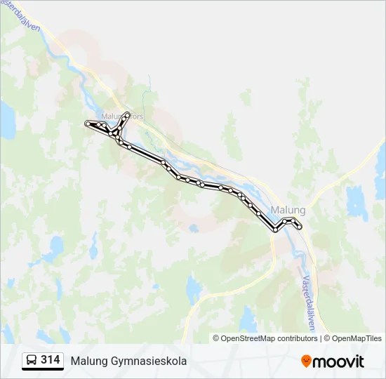 314 Bus Line Map