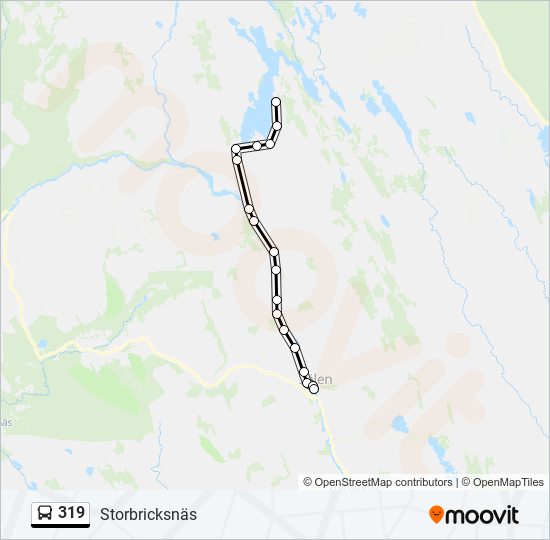 319 bus Line Map