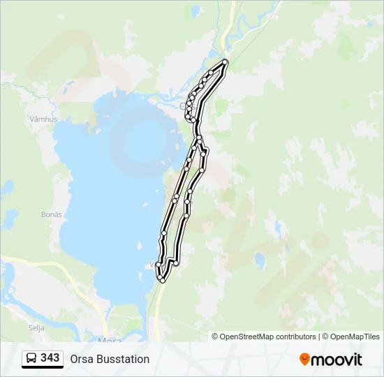 343 Bus Line Map
