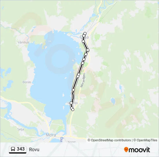 343 Bus Line Map