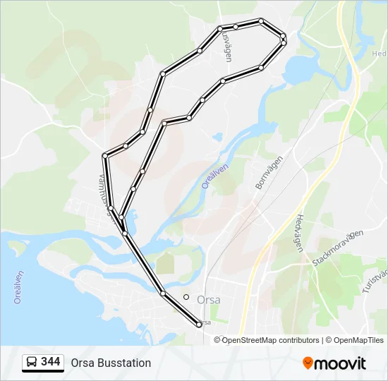 344 Bus Line Map