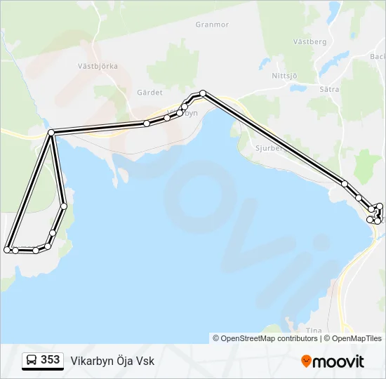 353 Bus Line Map