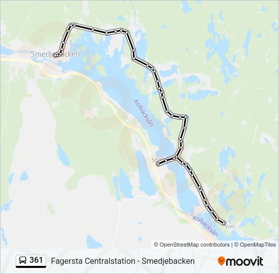 361 Bus Line Map