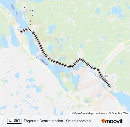 361 Bus Line Map