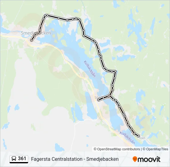 361 Bus Line Map