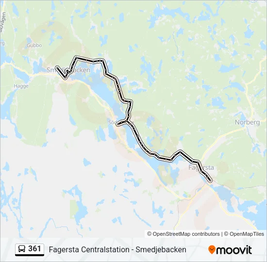 361 Bus Line Map