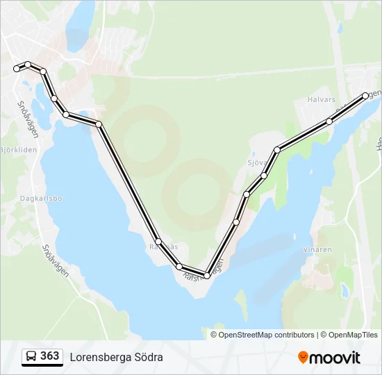 363 Bus Line Map