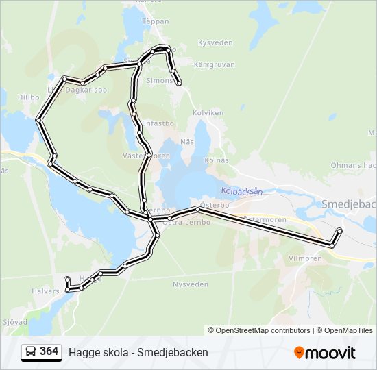 364 bus Line Map