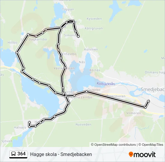 364 Bus Line Map