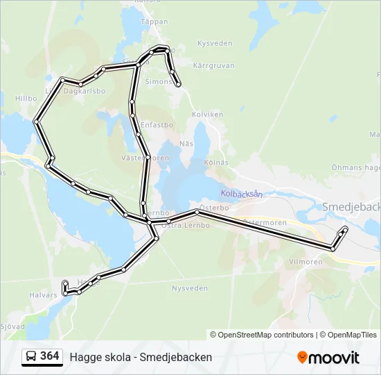 364 Bus Line Map