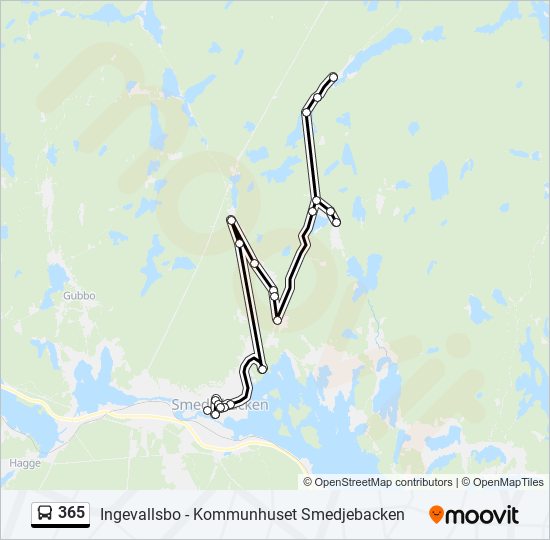 365 bus Line Map