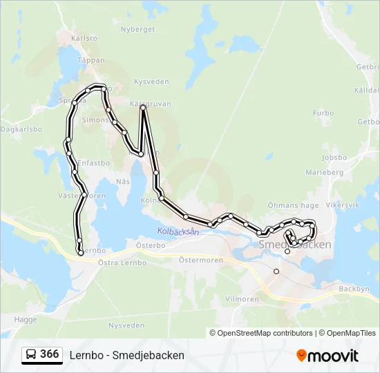 366 Bus Line Map