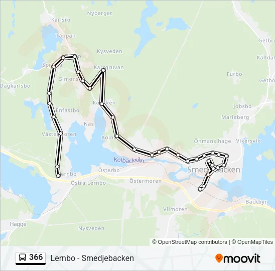 366 Bus Line Map