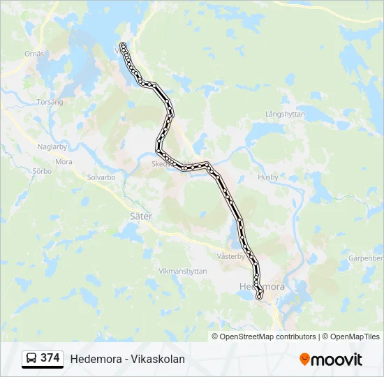 374 Bus Line Map