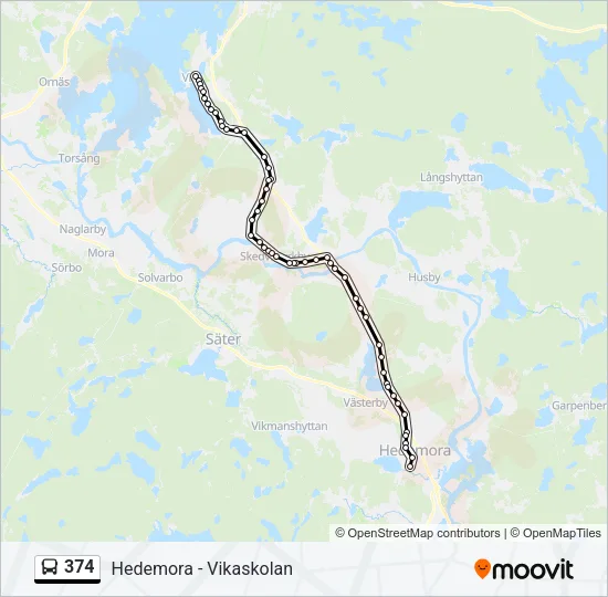 374 Bus Line Map