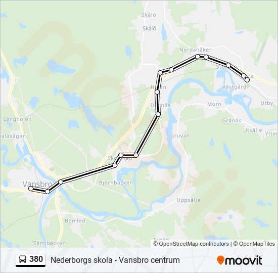 380 bus Line Map