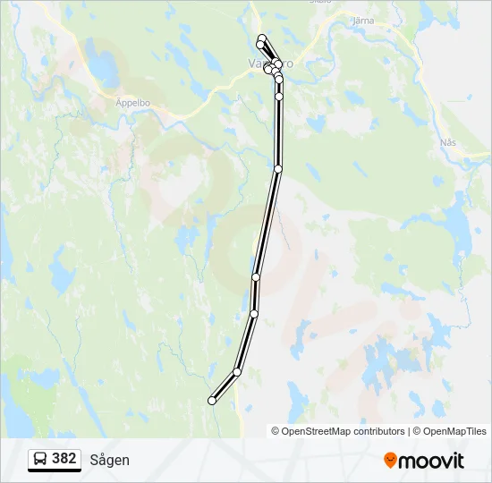 382 Bus Line Map