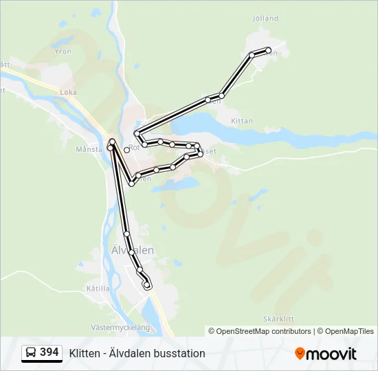 394 Bus Line Map